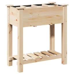 Berkfield Home Durable Garden Planter with Grids 71x37x76 cm Solid Wood Fir in Beige - Size: 71 x 37 x 76 cm - thumbnail 3