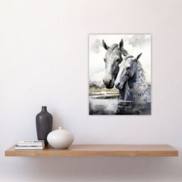 "Artery8 The Kelpies Reimagined Watercolour Artwork Myth Legend Scotland Celtic Unframed Wall Art Print Poster Home Decor Premium - Size: W12"" x H16""" - thumbnail 4