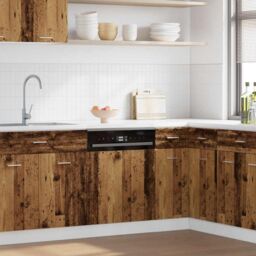 Berkfield Home Dishwasher Panel Old Wood 45x3x67 cm Engineered Wood in Brown - Size: 45 x 3 x 67 cm - thumbnail 1