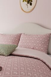 Helena Springfield 'Meadow Posy' Cotton Duvet Cover Set in Pink - Size: Double - thumbnail 2