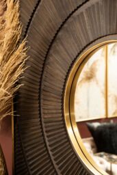 Orsina Sadri Mango Wood Wall Mirror in Brown - thumbnail 3