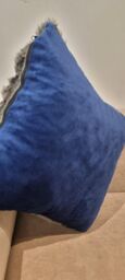 Celebrity Interiors Neoma Blue with Grey Fur 18cm x 18cm - Size: Single - thumbnail 3