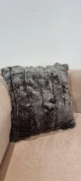 Celebrity Interiors Neoma Blue with Grey Fur 18cm x 18cm - Size: Single - thumbnail 1
