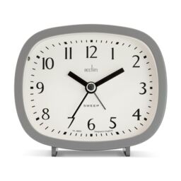 Acctim Hilda Analogue Alarm Clock Non Ticking Sweep Crescendo Alarm with Backlight in Light Grey - thumbnail 1