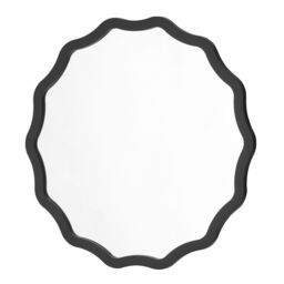 Yearn Mirrors Black Ripple Framed Circular Wall Mirror 90x90cm - Size: 90x90 cm - thumbnail 2