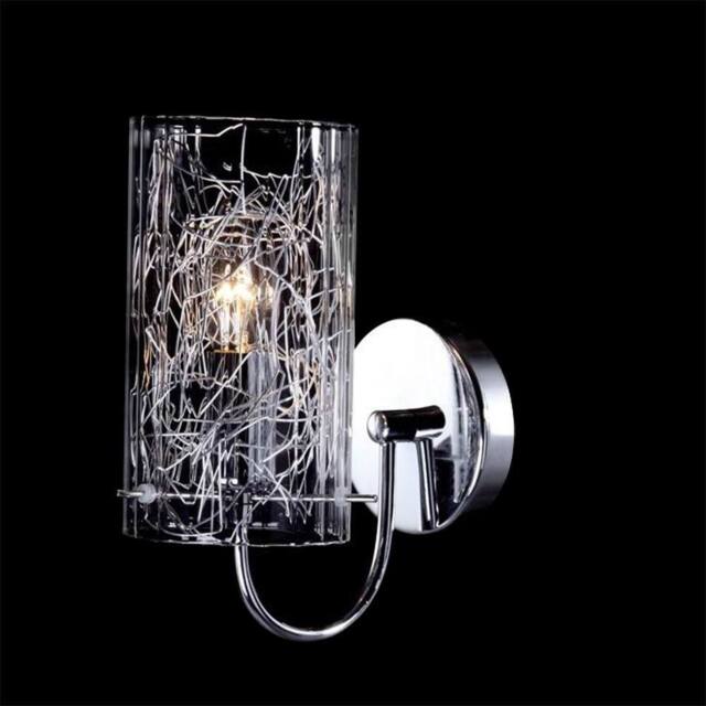 Netlighting Modern Wall Lamp Chrome 1 Light with Glass Shade E14 in Silver