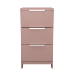 Ready Assembled 2 U Dover 3 Drawer Bedside Cabinet (Ready Assembled) in Dusty Pink - thumbnail 2