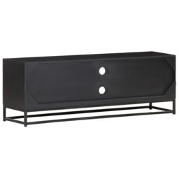Berkfield Home TV Cabinet 120x30x40 cm Solid Mango Wood in Black - Size: 120 x 30 x 40 cm - thumbnail 4