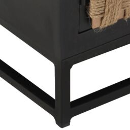 Berkfield Home TV Cabinet 120x30x40 cm Solid Mango Wood in Black - Size: 120 x 30 x 40 cm - thumbnail 6