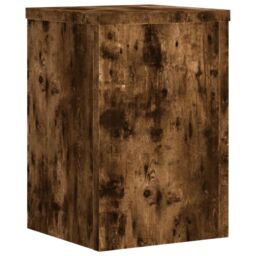 Berkfield Home Plant Stands 2 pcs Smoked Oak 20x20x30 cm Engineered Wood in Brown - Size: 20 x 20 x 30 cm - thumbnail 4