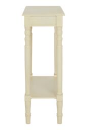 Orsina Rectangular Console Table for Hallway, Pine Wood Hallway Table for Home Office Decor, Wood Table with Carved Legs in Off-White - thumbnail 2