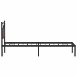 Berkfield Home Bed Frame without Mattress Brown Oak 100x200 cm Engineered Wood - thumbnail 7