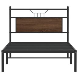 Berkfield Home Bed Frame without Mattress Brown Oak 100x200 cm Engineered Wood - thumbnail 6