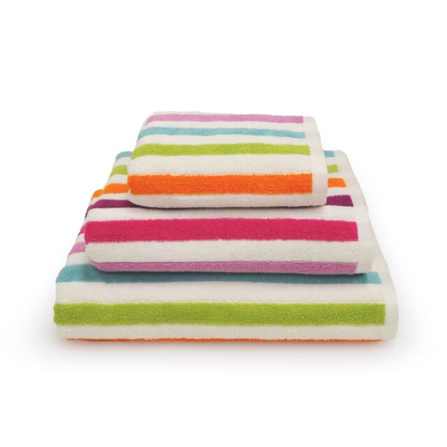 Allure Bath Fashions Cali Multicoloured Striped Towels - 100% Cotton - Size: Bath Sheet - image 1