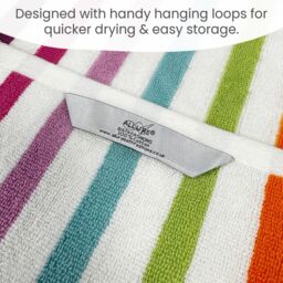 Allure Bath Fashions Cali Multicoloured Striped Towels - 100% Cotton - Size: Bath Sheet - thumbnail 5