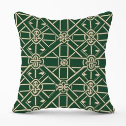 Warren Reed - Designer Green Lattice Design Outdoor Cushion - Size: 60 cm x 60 cm - thumbnail 1
