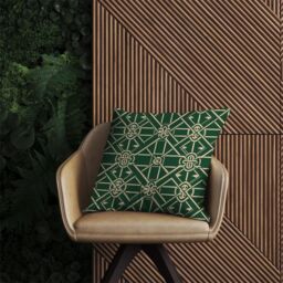 Warren Reed - Designer Green Lattice Design Outdoor Cushion - Size: 60 cm x 60 cm - thumbnail 2