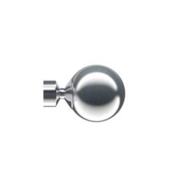New Edge Blinds 28mm Fixed Length Metal Eyelet Curtain Pole Set - Sphere Finial in Silver - Size: 290 cm - thumbnail 2