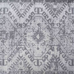 Kukoon Silver Grey Geometric Medallion Bordered Rug in Mid Grey - Size: 160 cm x 230 cm - thumbnail 4