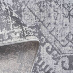 Kukoon Silver Grey Geometric Medallion Bordered Rug in Mid Grey - Size: 160 cm x 230 cm - thumbnail 5