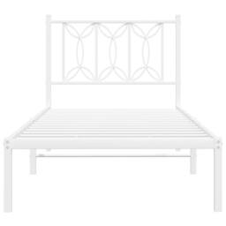 Berkfield Home Metal Bed Frame without Mattress with Headboard White 80x200cm - Size: 80x200 cm - thumbnail 4