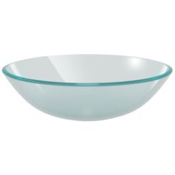Berkfield Home Basin Tempered Glass 42 cm Frosted in White - thumbnail 2