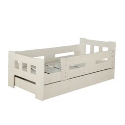Home Source Kids Single Pull Out Trundle Guest Bed Compact Design Wooden Frame in White - thumbnail 4