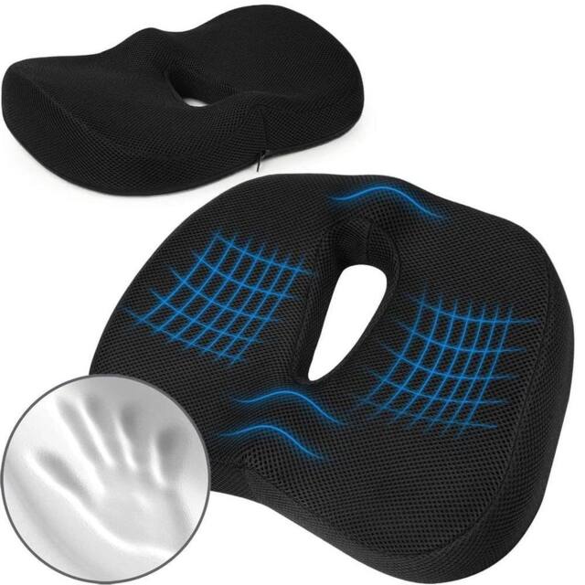 NESTLUNE Orthopedic Memory Foam Seat Cushion Back in Black - Size: 100 cm x 190 cm - image 1