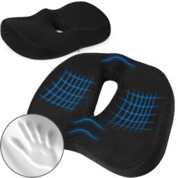 NESTLUNE Orthopedic Memory Foam Seat Cushion Back in Black - Size: 100 cm x 190 cm - thumbnail 1