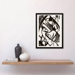 Artery8 Horses 1912 Abstract Painting Franz Marc Vintage Framed Wall Art Print in White - Size: A4 - thumbnail 4