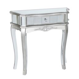 Melody Maison Half Moon Mirrored Console Table - Tiffany Range in Silver