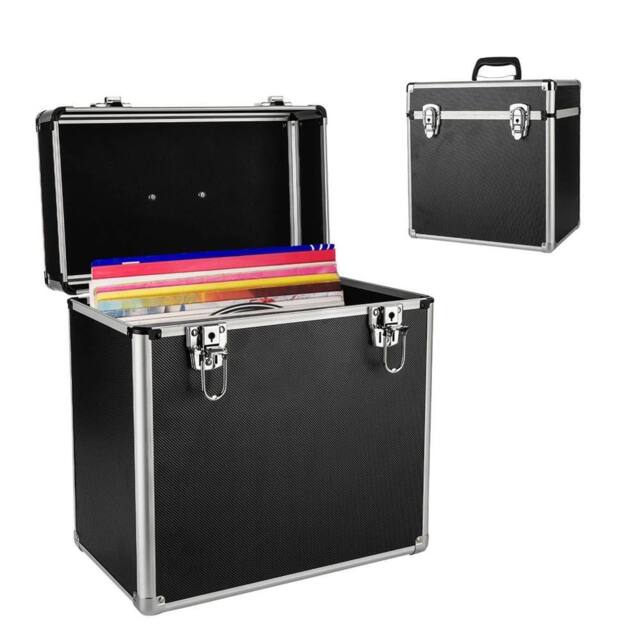 "VOGREX 12"" Black Vinyl LP Record Storage Case Stackable DJ Flight Box" - image 1
