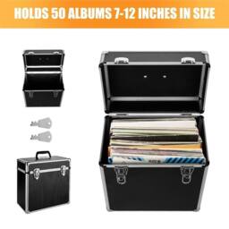 "VOGREX 12"" Black Vinyl LP Record Storage Case Stackable DJ Flight Box" - thumbnail 3