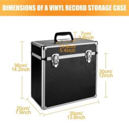 "VOGREX 12"" Black Vinyl LP Record Storage Case Stackable DJ Flight Box" - thumbnail 2