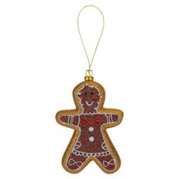 VFM e-Store Christmas Gingerbread Man Hanging Decoration 16cm x 11cm Brown X 1 - Size: 16 cm x 11 cm - thumbnail 1