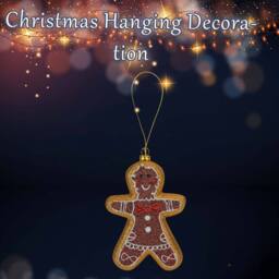 VFM e-Store Christmas Gingerbread Man Hanging Decoration 16cm x 11cm Brown X 1 - Size: 16 cm x 11 cm - thumbnail 3