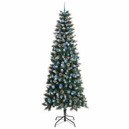 Berkfield Home Artificial Christmas Tree with 300 LEDs Green 96 x 96 x 240 cm - thumbnail 4