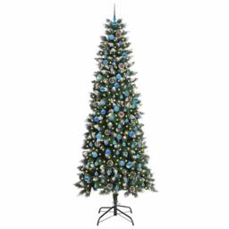 Berkfield Home Artificial Christmas Tree with 300 LEDs Green 96 x 96 x 240 cm - thumbnail 3