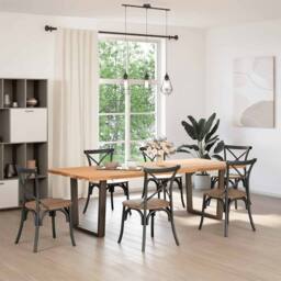 Berkfield Home Dining Table Legs V-Shape 2 pcs Natural Steel 90x(72-73.3) cm Steel in Bronze