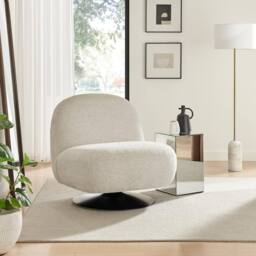 FurnitureboxUK Tilda Fabric Accent Chair in Cream