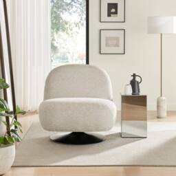 FurnitureboxUK Tilda Fabric Accent Chair in Cream - thumbnail 2