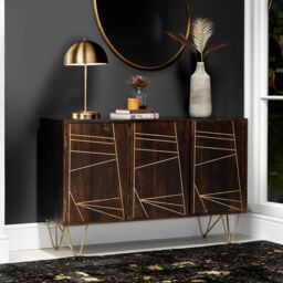 IH Design Jusleen Solid Mango Wood Large Sideboard in Brown