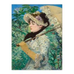 Artery8 Edouard Manet Framed Wall Art Print Jeanne Spring Parasol Portrait in Green - Size: A4 - thumbnail 3