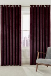 Helena Springfield 'Escala' Woven Lined Curtains in Dark Red - Size: 167 cm width x 228 cm drop