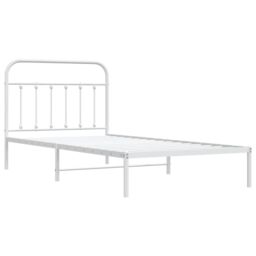 Berkfield Home Metal Bed Frame with Headboard White 107x203 cm - thumbnail 5