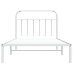 Berkfield Home Metal Bed Frame with Headboard White 107x203 cm - thumbnail 6