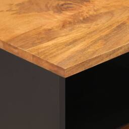 Berkfield Home TV Cabinet Brown & Black 70x33.5x46 cm Solid Wood Mango - thumbnail 8