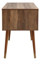Orsina Contemporary Design Two Door One Drawer Desk, Versatile Wooden Finish Work Desk, Stable Single Drawer Desk in Brown - thumbnail 4