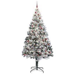 Berkfield Home Christmas Tree with 300 LEDs with Stand White 300 cm PVC - thumbnail 3
