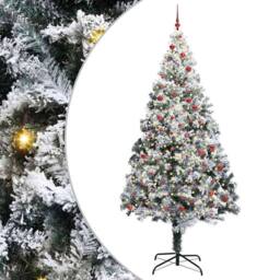 Berkfield Home Christmas Tree with 300 LEDs with Stand White 300 cm PVC - thumbnail 2